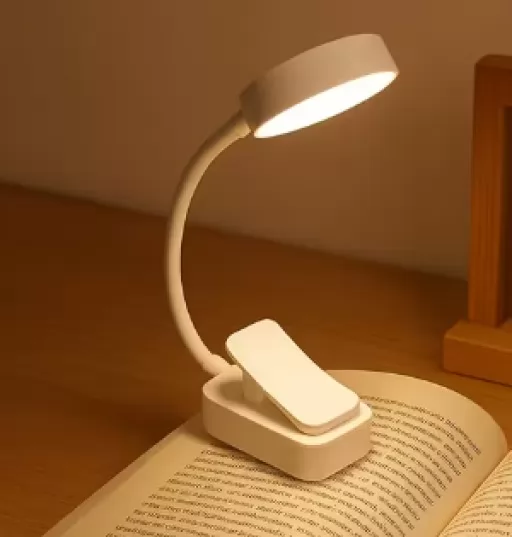 Лампа для читання книг із затискачем (біла)
