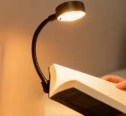 Лампа для чтения книг с зажимом (чёрная)