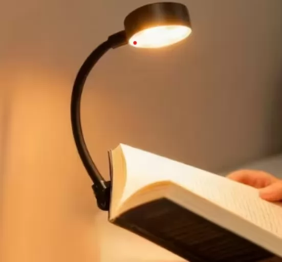 Лампа для читання книг із затискачем (чорна)