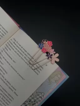 Металеві закладки «Скріпки з квітами» (2 шт.)