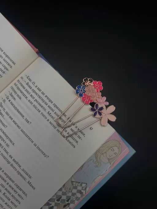 Металеві закладки «Скріпки з квітами» (2 шт.)