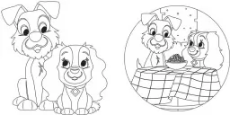 Disney Маля. Гра з кольором. Леді та Бродяга